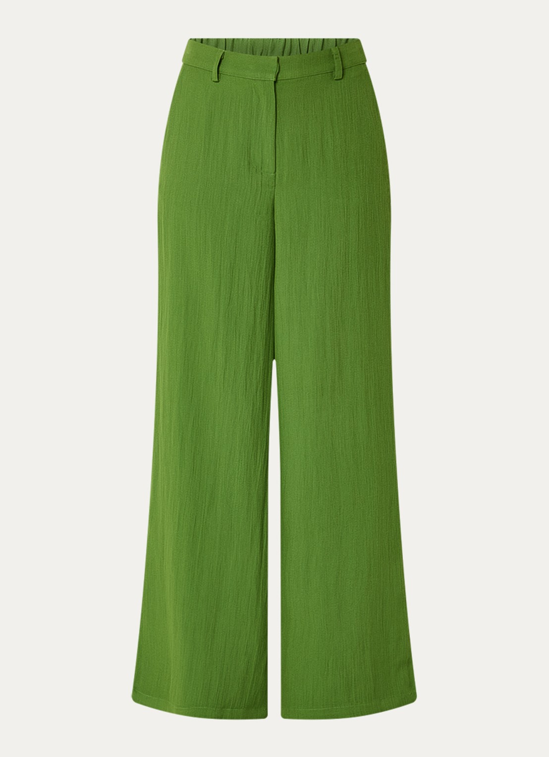 Modström Benitta mid waist wide fit pantalon van crêpe - voorkant 3 groen