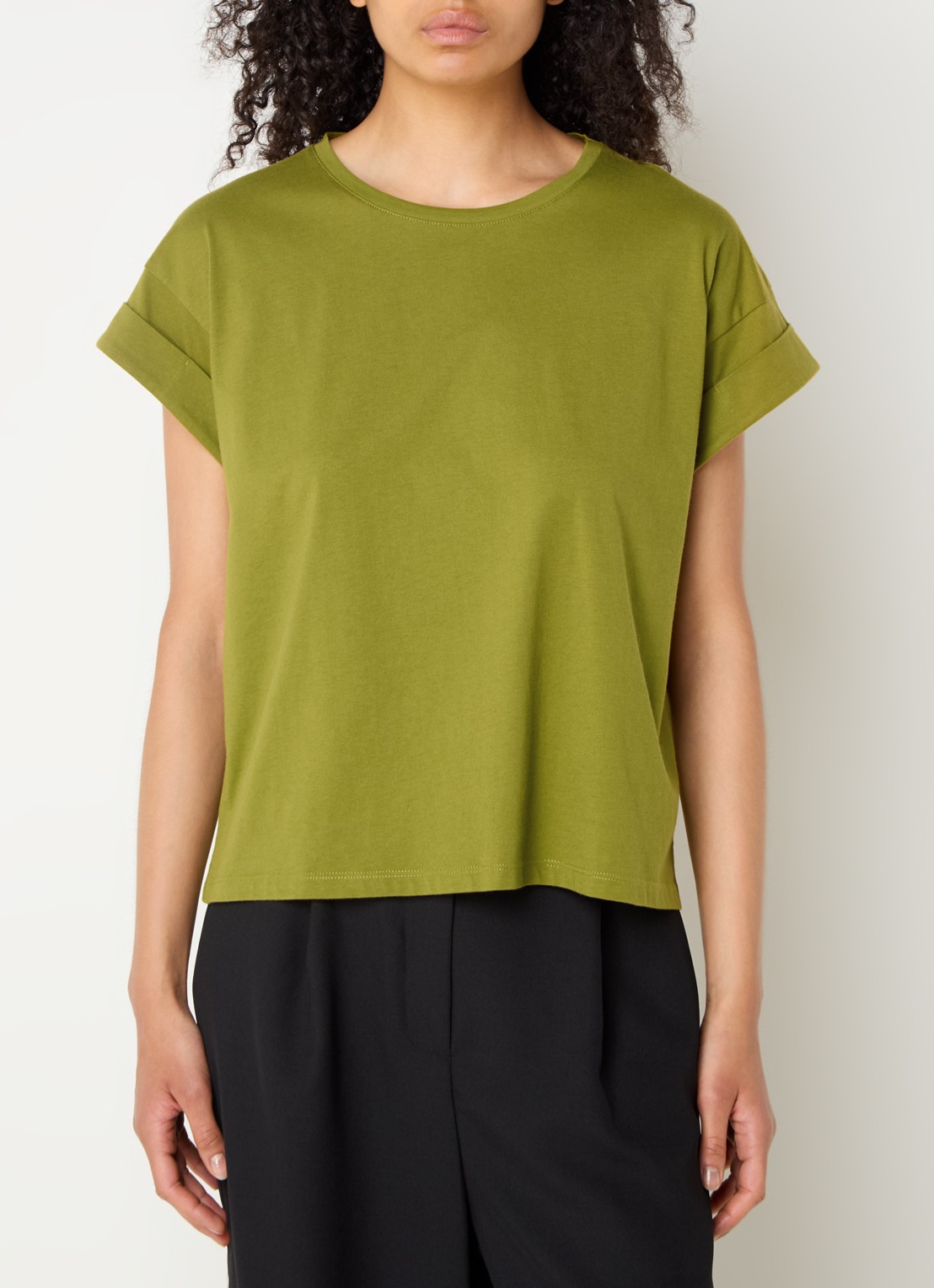 Modström Brazil T-shirt met ronde hals - detail groen