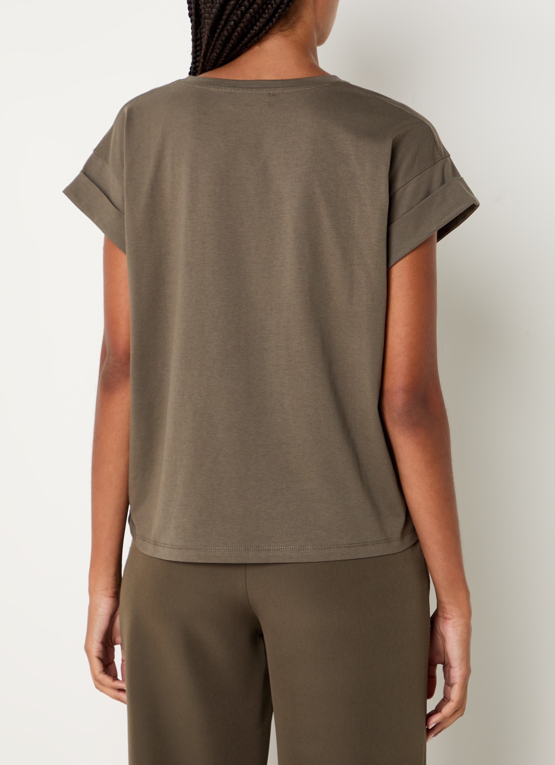 Modström Brazil T-shirt met ronde hals - achterkant 4 bronsgroen