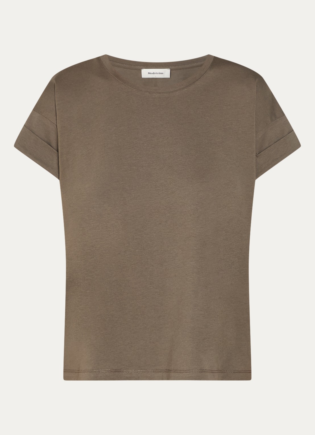 Modström Brazil T-shirt met ronde hals - voorkant 2 bronsgroen