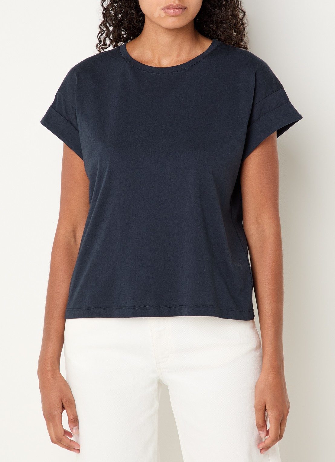 Modström Brazil T-shirt met ronde hals - detail donkerblauw