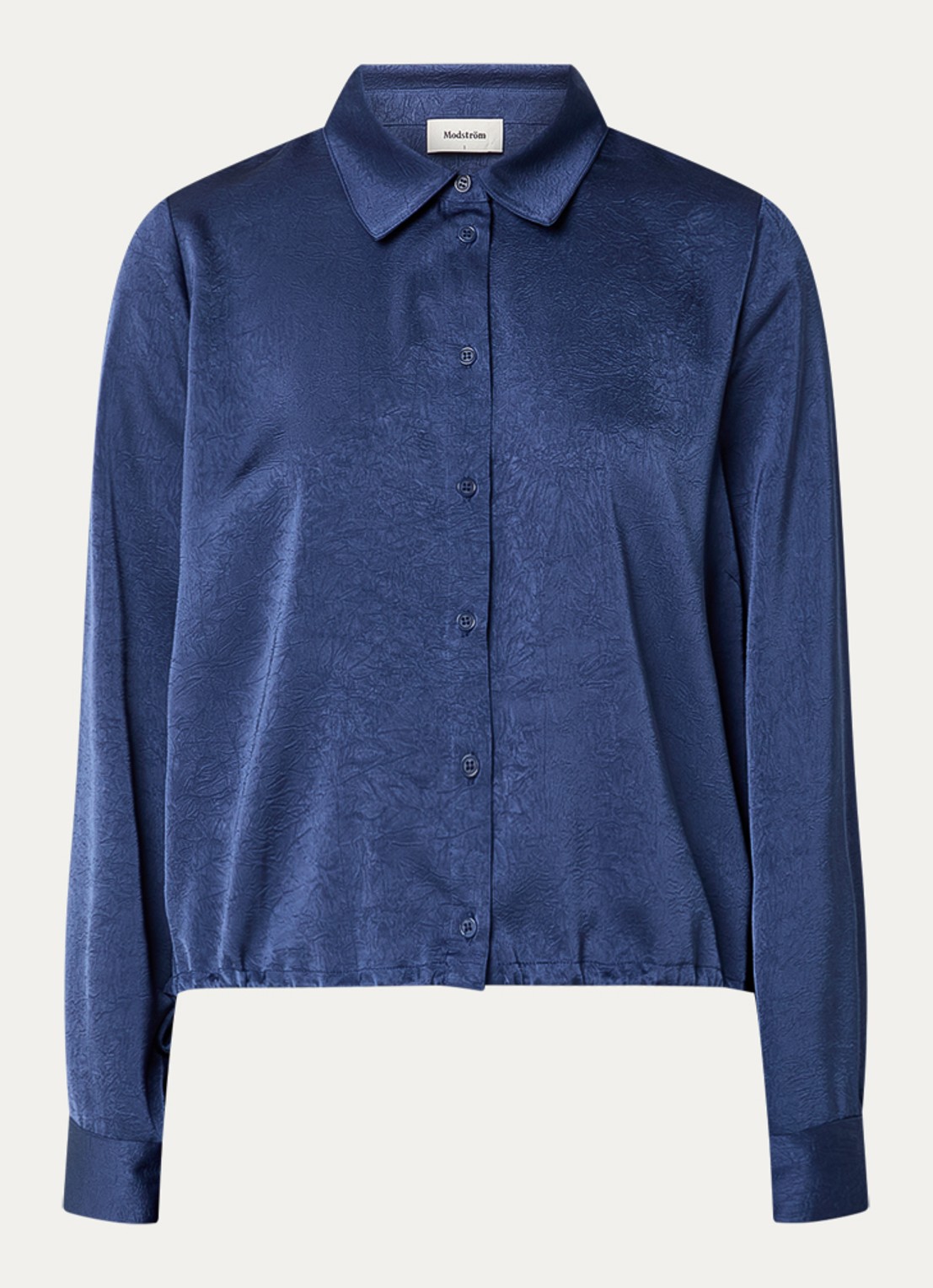 Modström Cabrina blouse met structuur - voorkant royalblauw