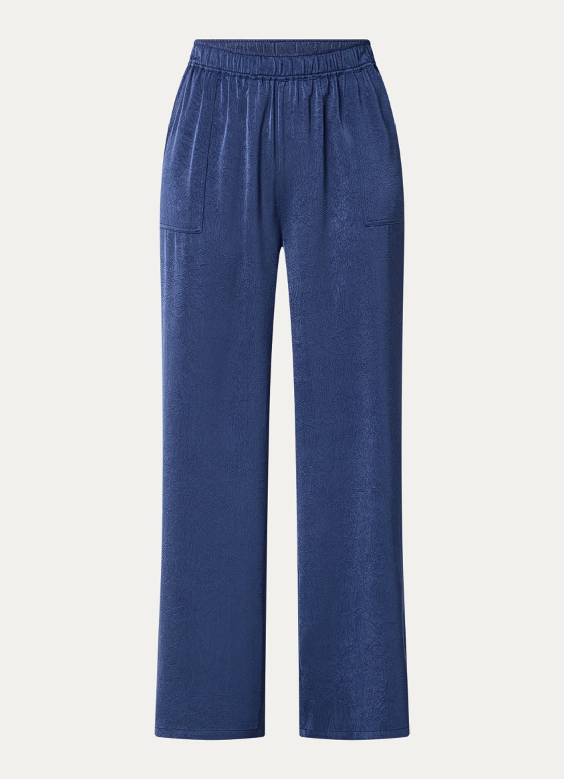 Modström Cabrina high waist loose fit broek met steekzakken - voorkant 3 kobaltblauw