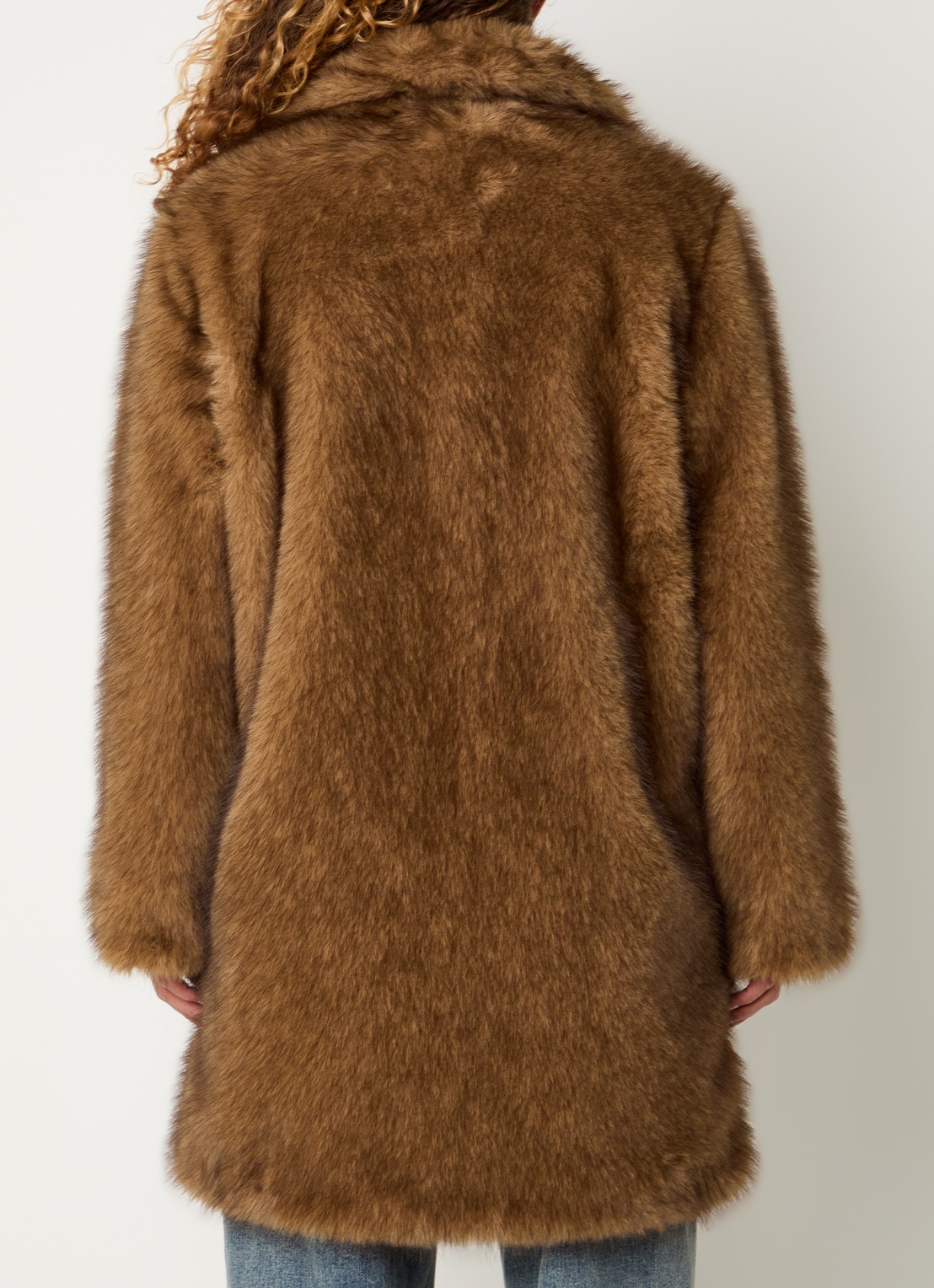 Modström Cedrix jas van imitatiebont met steekzakken - achterkant camel