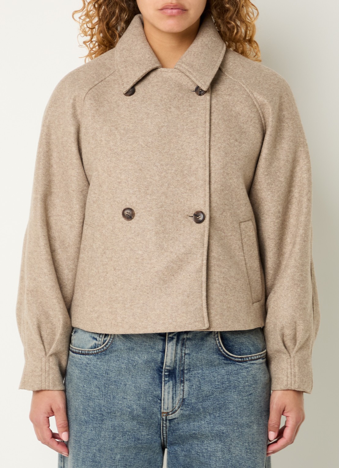 Modström Clea jack met steekzakken - detail 2 khaki
