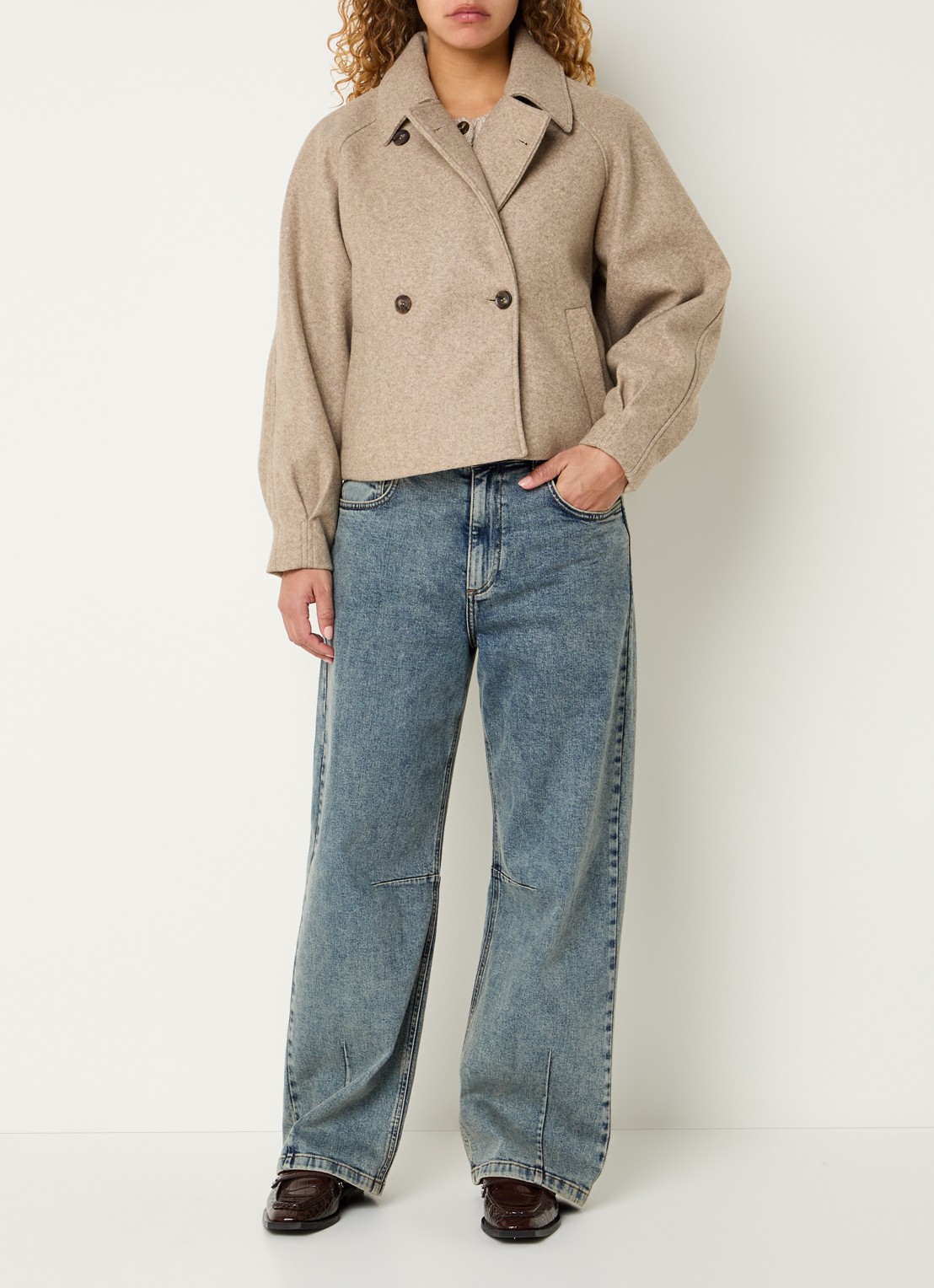 Modström Clea jack met steekzakken - voorkant 4 khaki