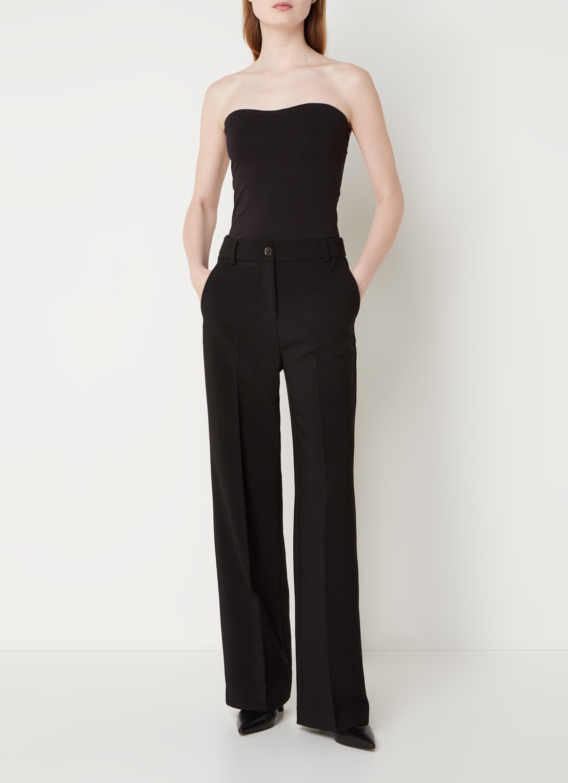 Modström Dae strapless top met stretch - voorkant 2 zwart