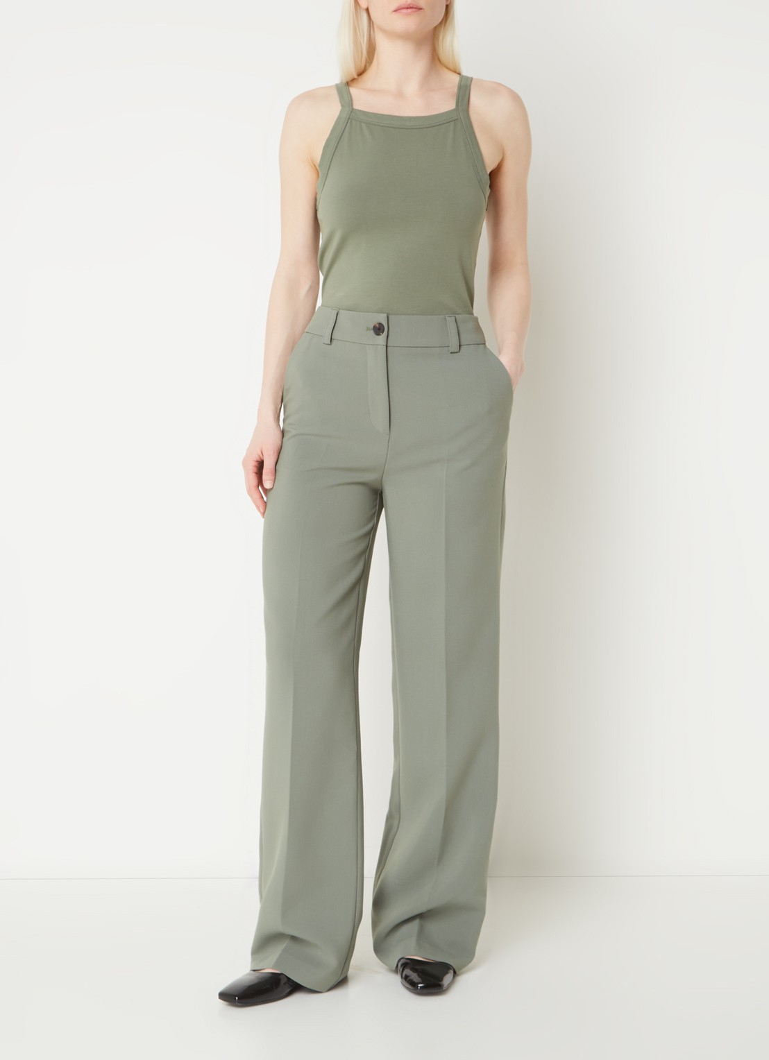 Modström Dae tanktop met stretch - voorkant 3 olijfgroen