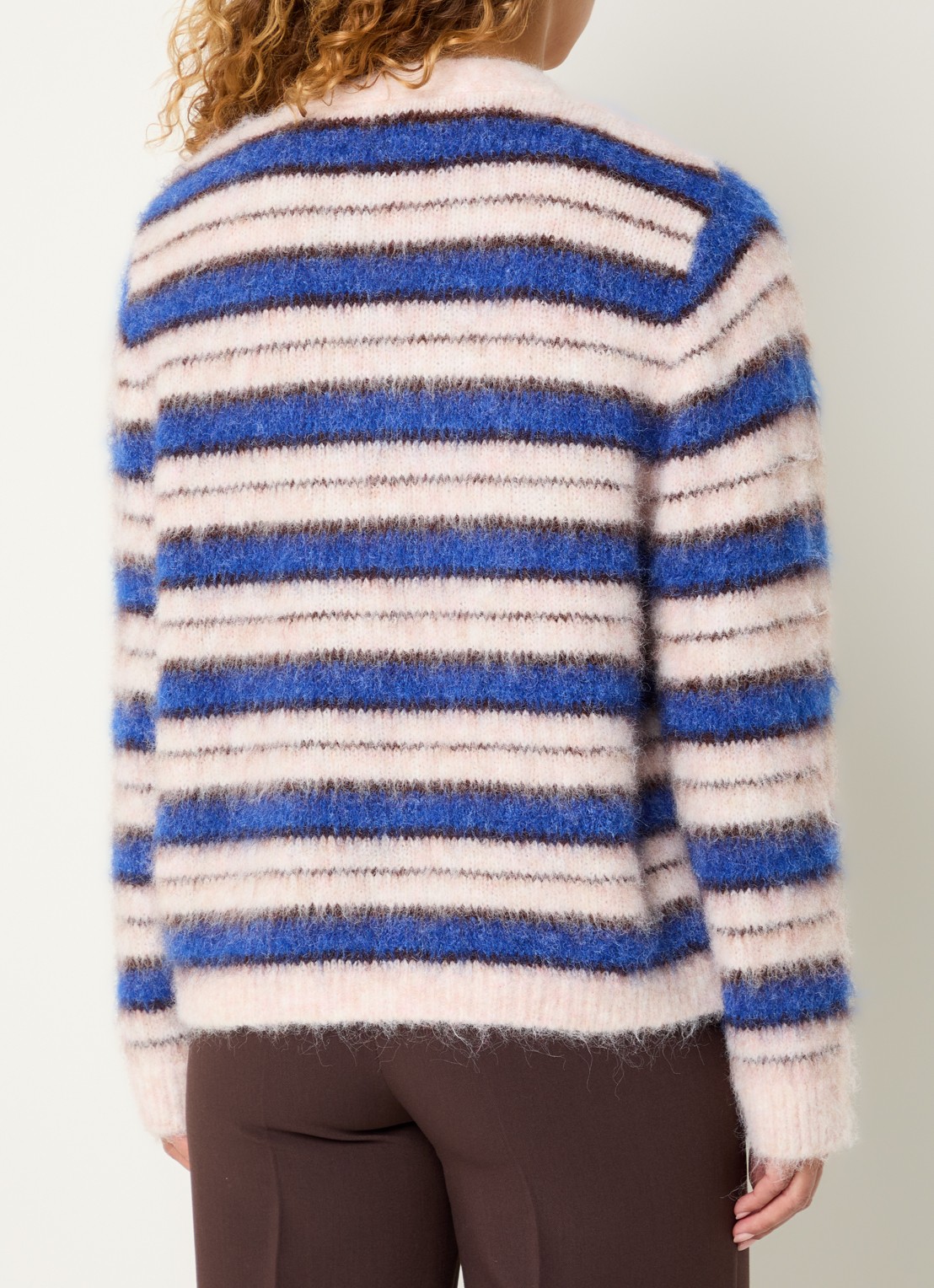 Modström Ditlev grofgebreid vest in wolblend - achterkant 2 blauw
