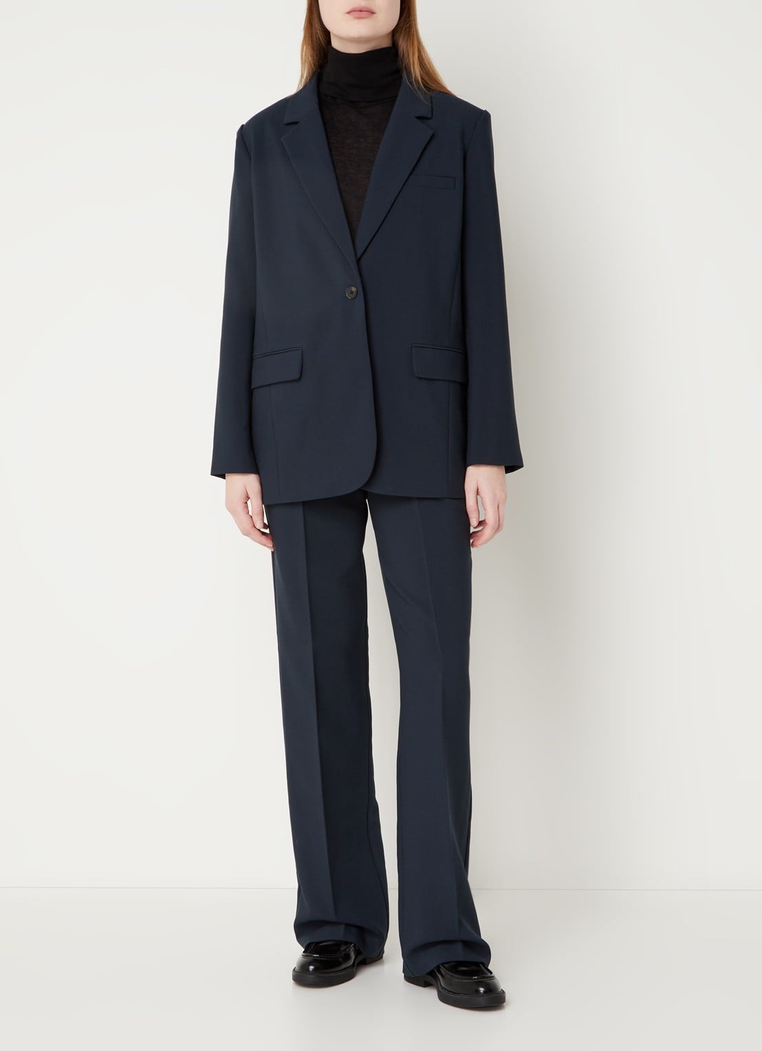 Modström Gale blazer met klepzakken - voorkant 2 indigo