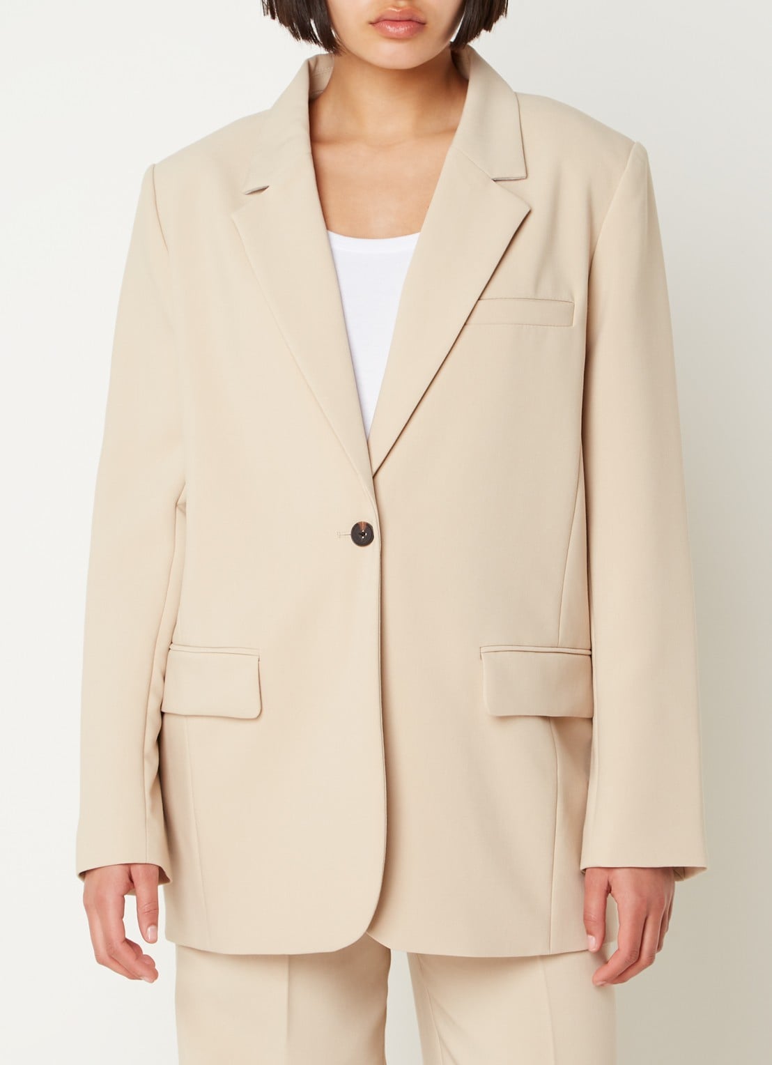 Modström Gale blazer met klepzakken - detail 2 lichtbruin