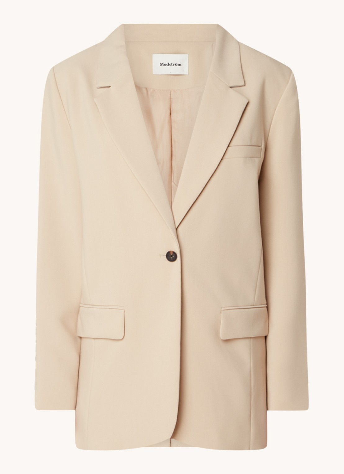Modström Gale blazer met klepzakken - voorkant 3 lichtbruin