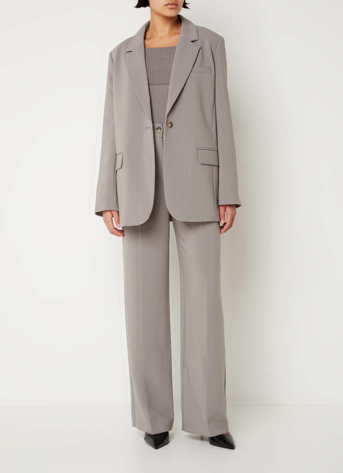 Modström Gale blazer met klepzakken - voorkant 4 grijs