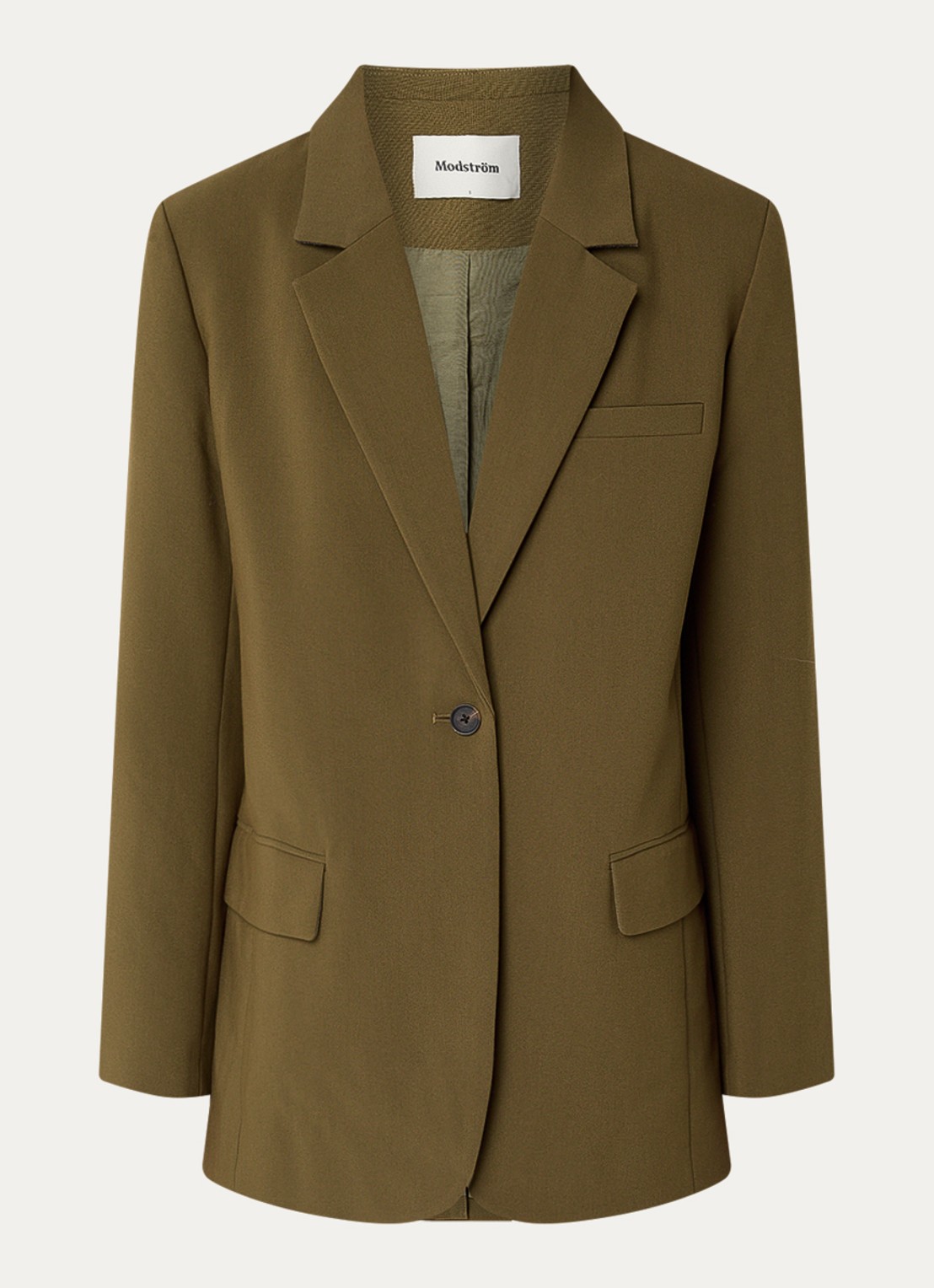 Modström Gale blazer met klepzakken - voorkant 2 mosgroen