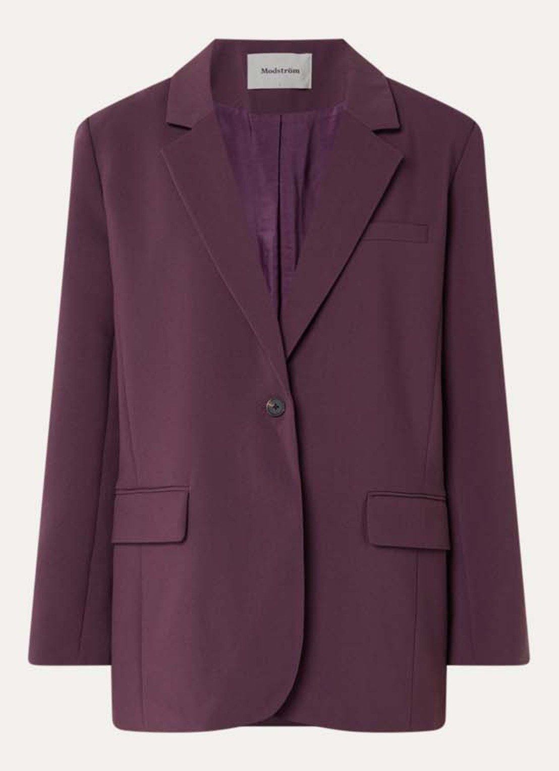 Modström Gale blazer met klepzakken - voorkant aubergine