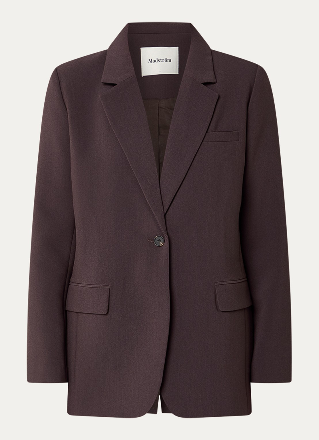 Modström Gale blazer met klepzakken - voorkant donkerbruin