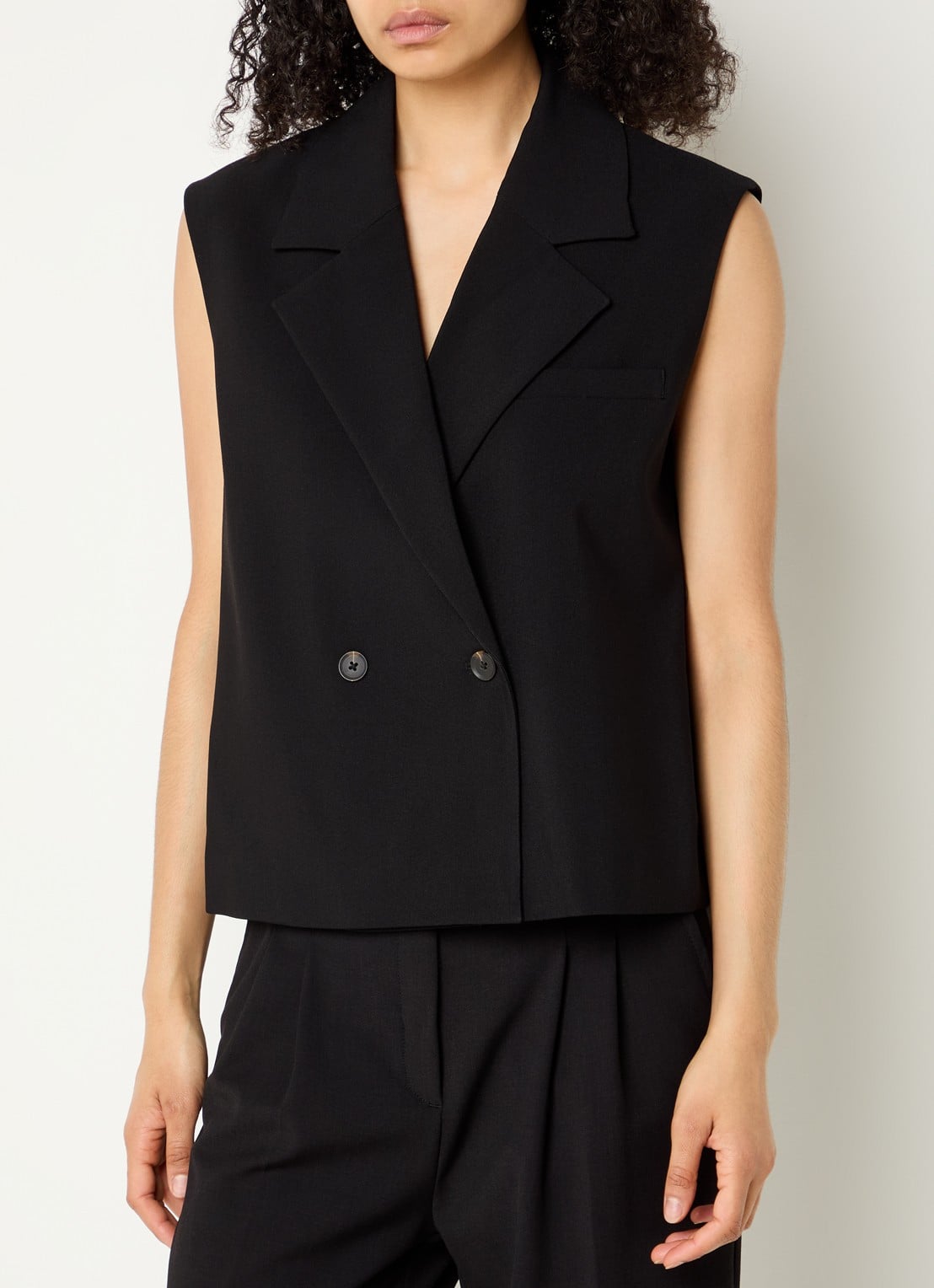 Modström Gale double-breasted gilet  - detail 4 zwart