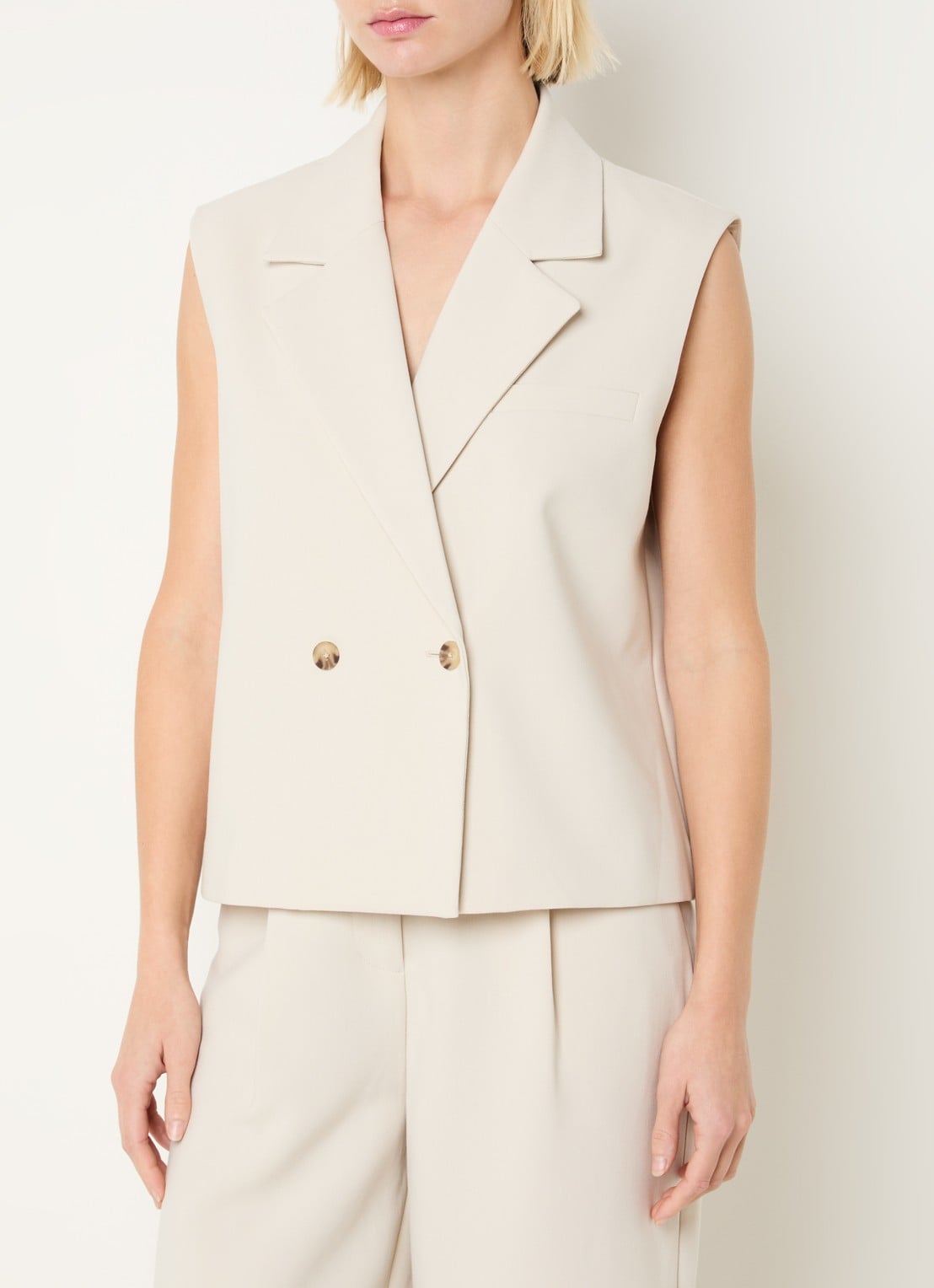 Modström Gale double-breasted gilet  - detail 3 beige