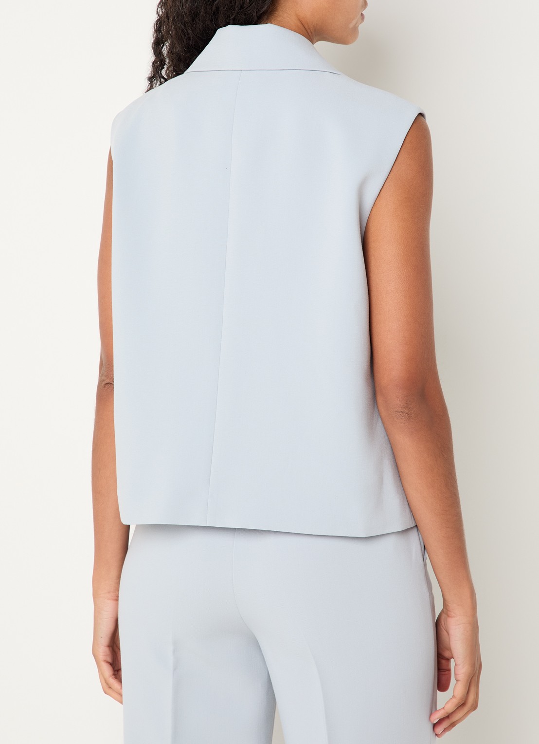 Modström Gale double-breasted gilet  - achterkant 4 lichtblauw