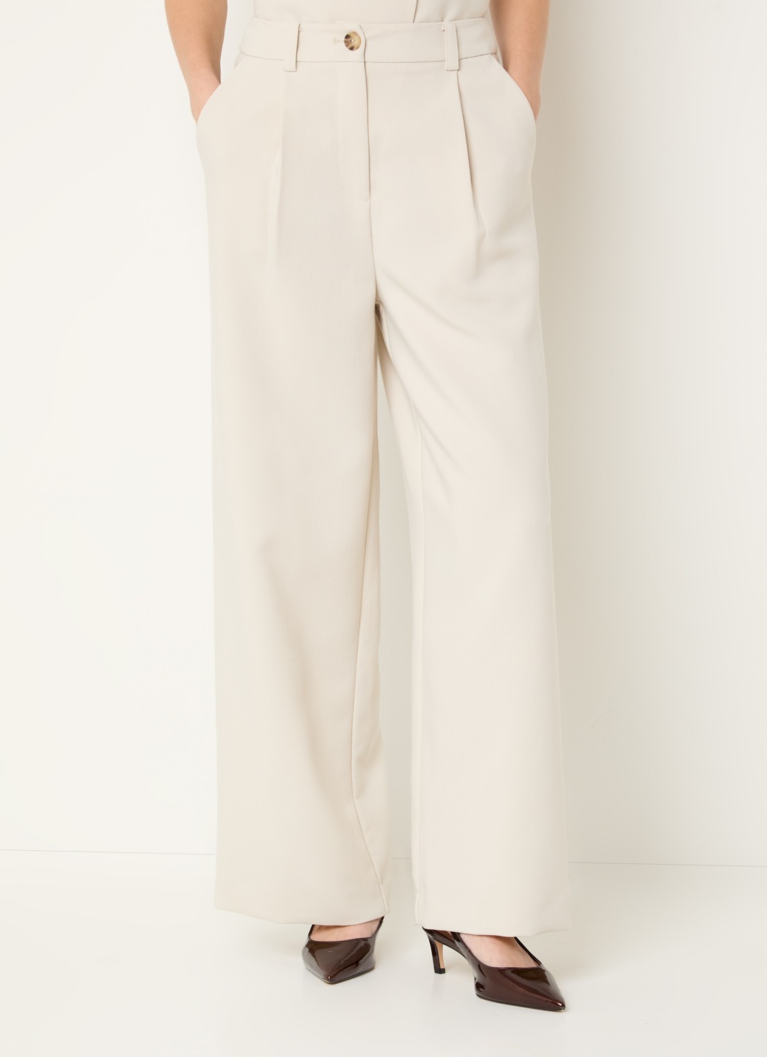 Modström Gale loose fit pantalon met steekzakken - detail 3 beige