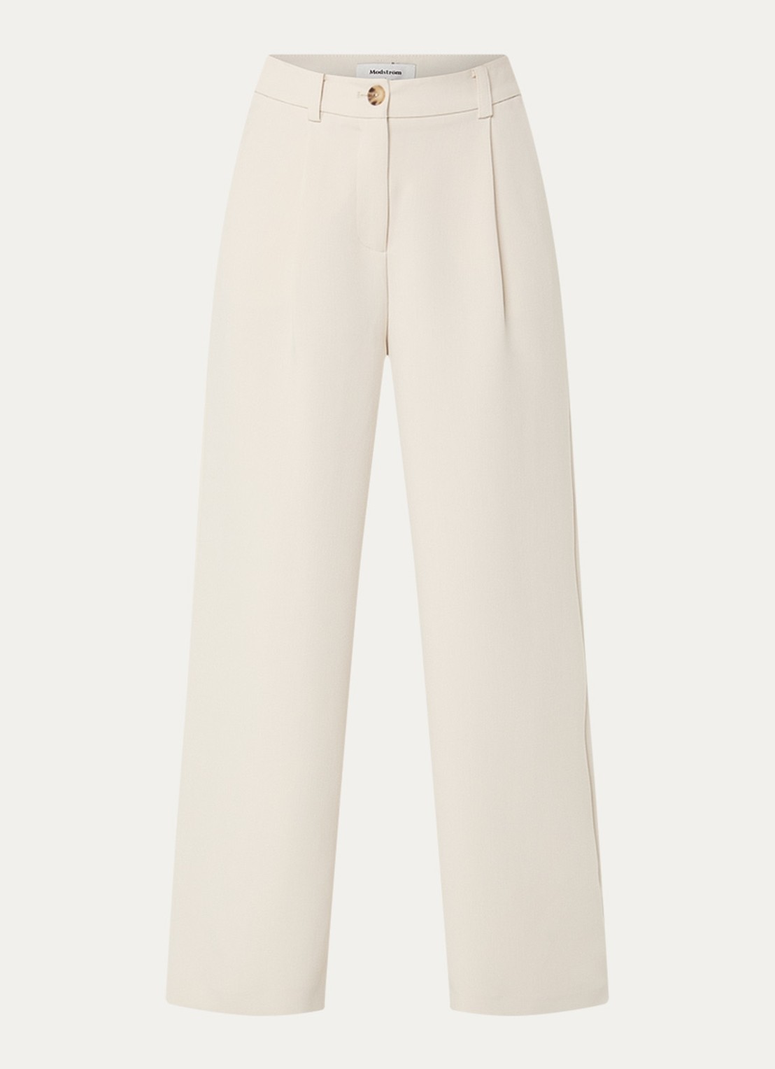 Modström Gale loose fit pantalon met steekzakken - voorkant beige