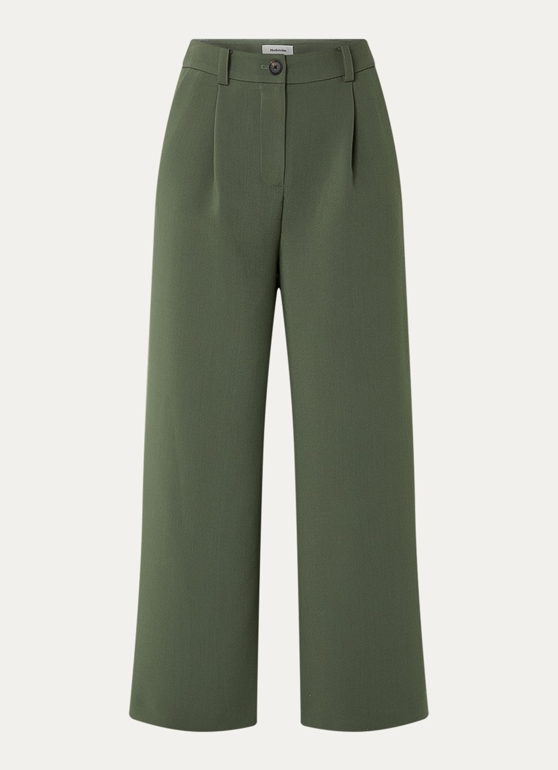 Modström Gale loose fit pantalon met steekzakken - voorkant 3 olijfgroen