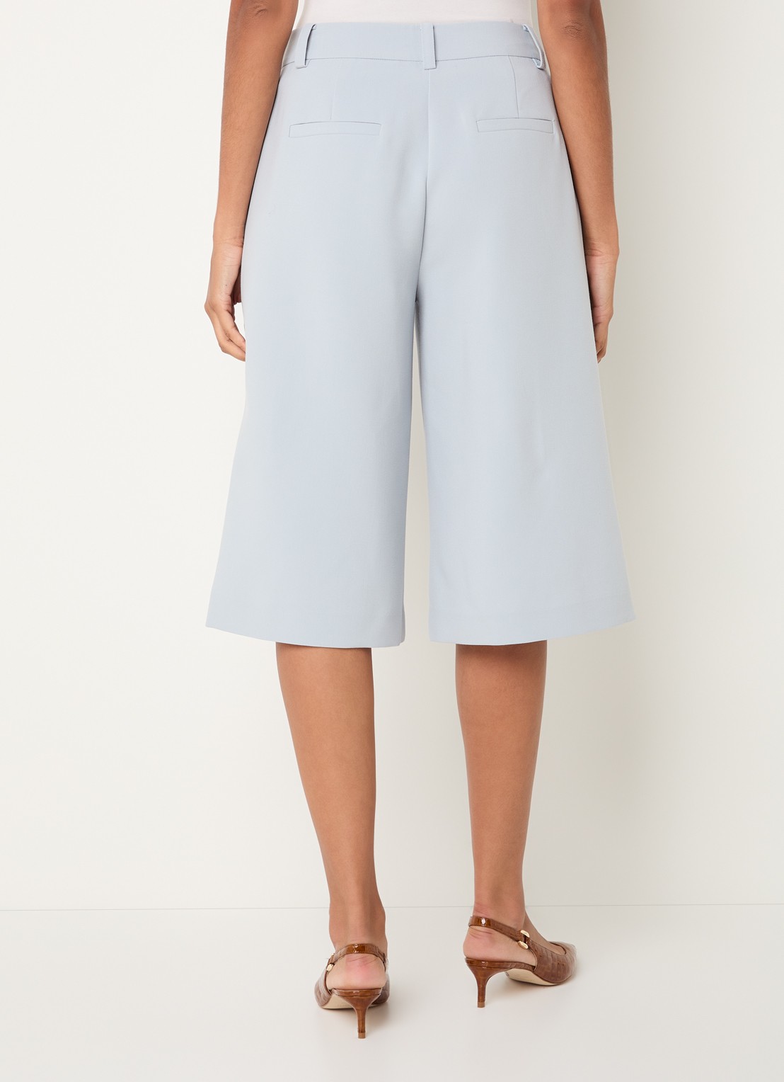 Modström Gale mid waist wide fit culotte - achterkant lichtblauw