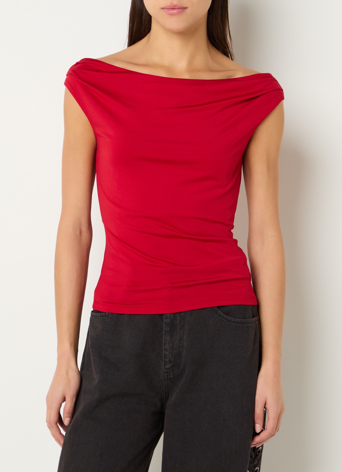 Modström Hima off shoulder top - detail 3 rood