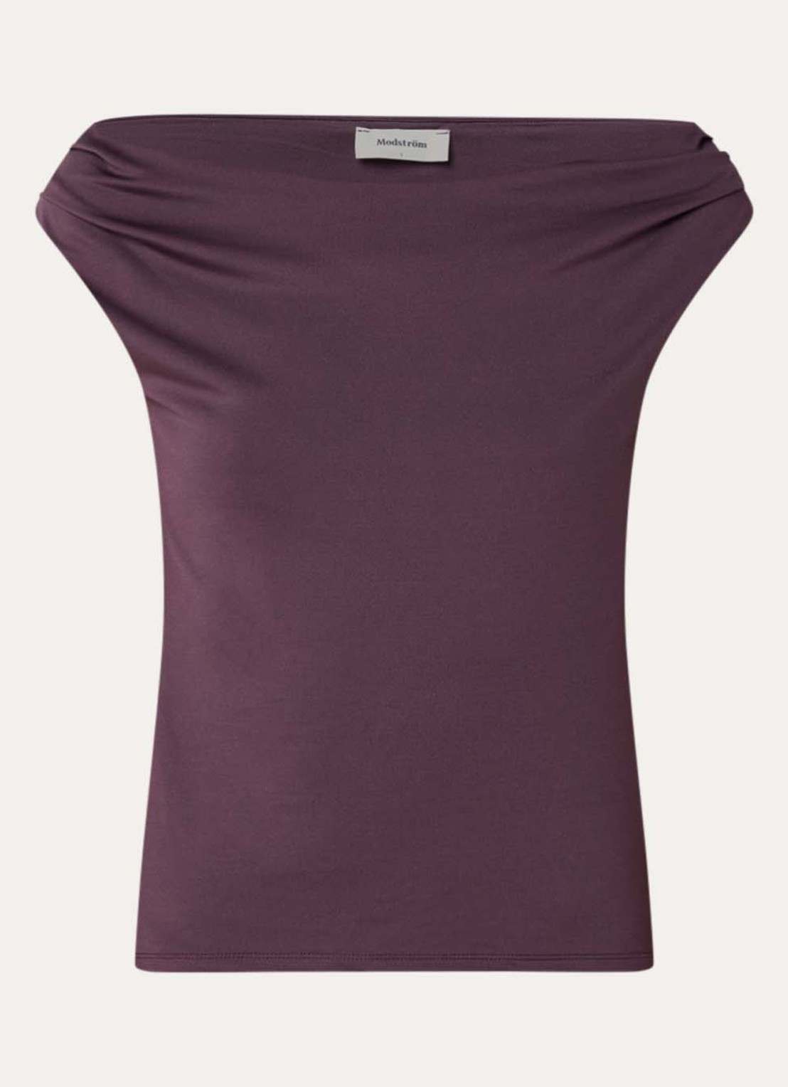 Modström Hima off shoulder top - voorkant aubergine
