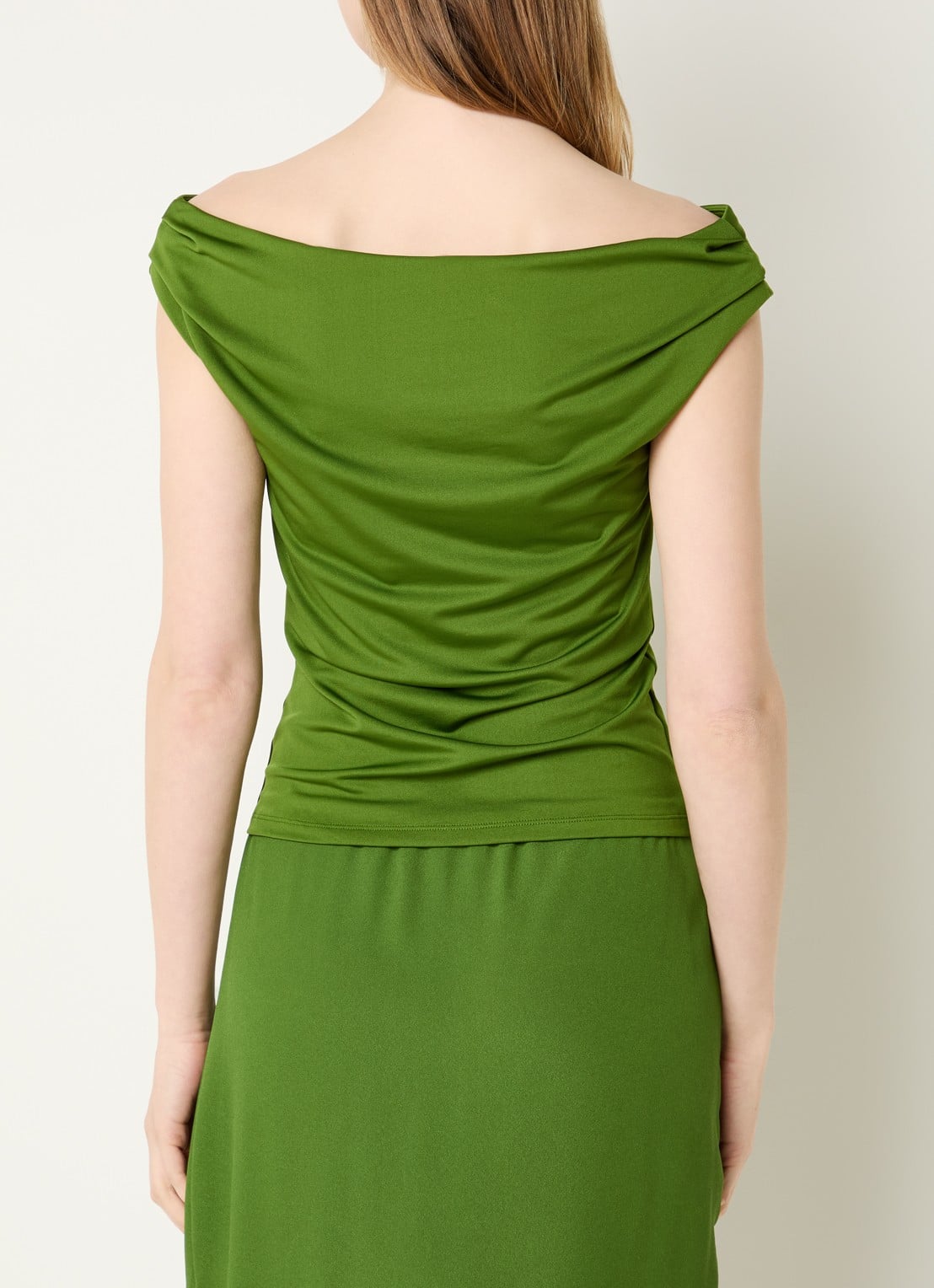 Modström Hima off shoulder top - achterkant 4 groen