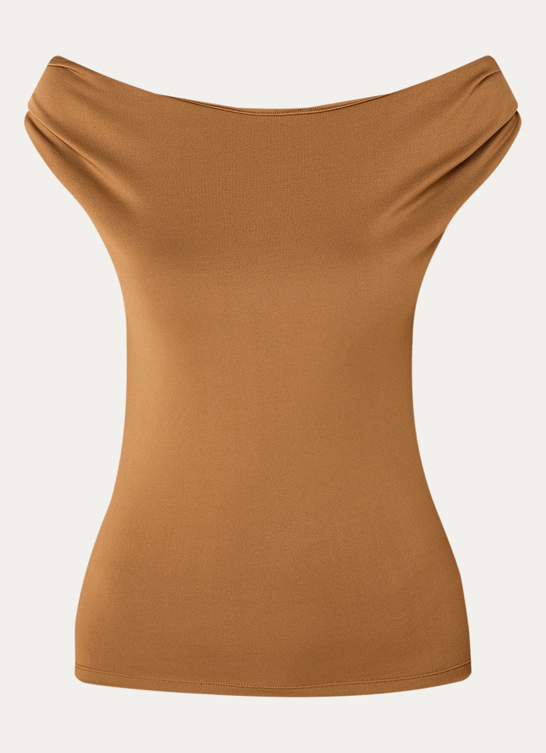 Modström Hima off shoulder top - voorkant roestbruin