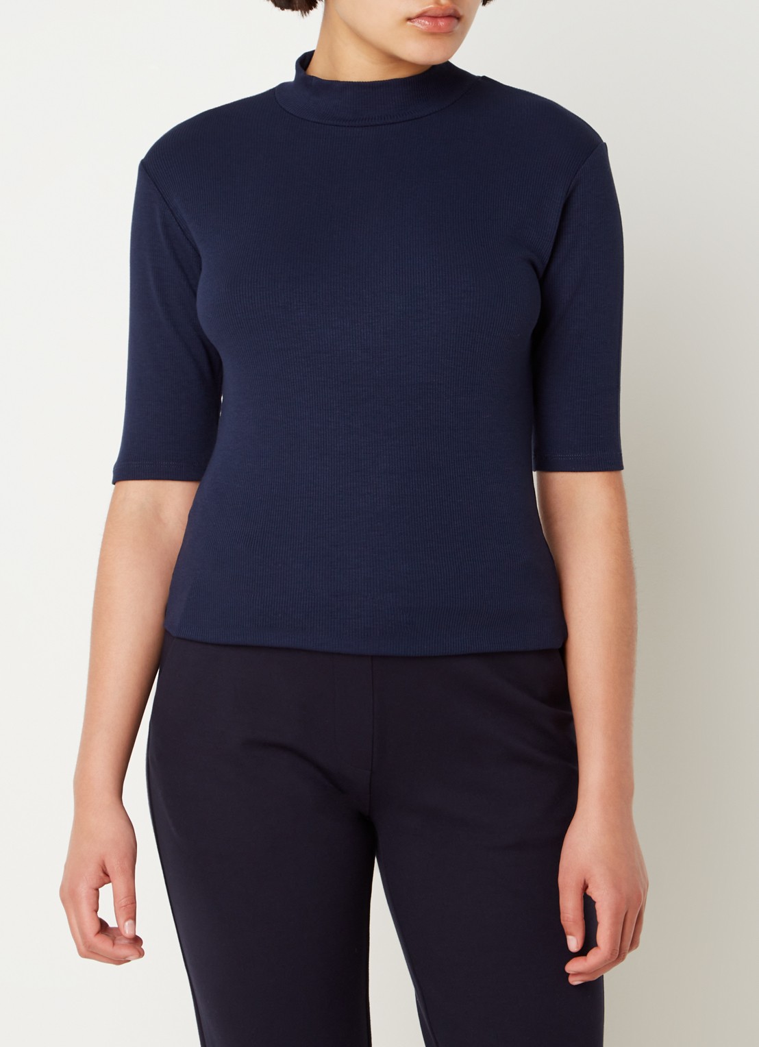 Modström Krown T-shirt met ribstructuur - detail 3 jeans