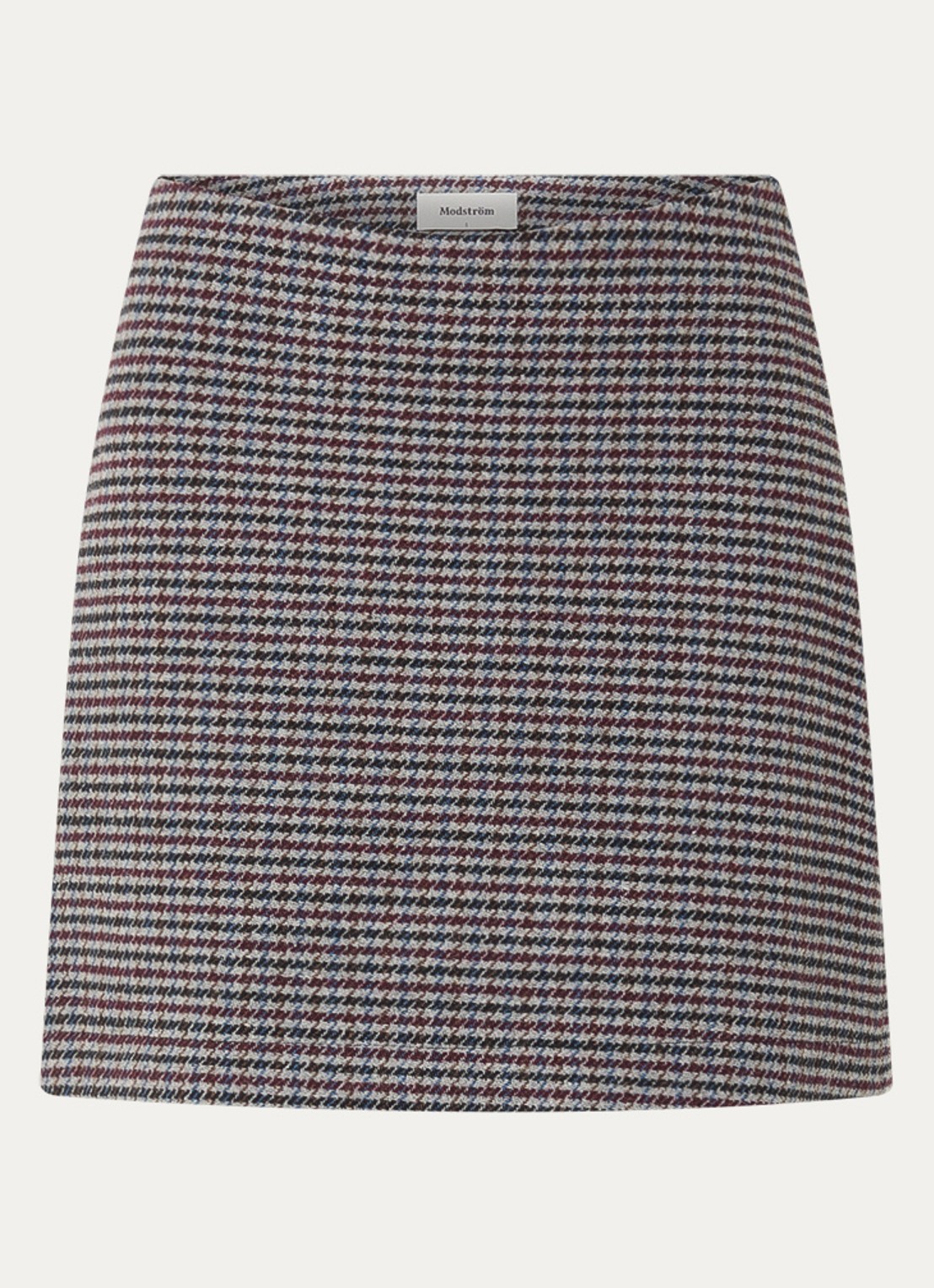 Modström Minirok met pied-de-poule dessin - voorkant 3 grijs