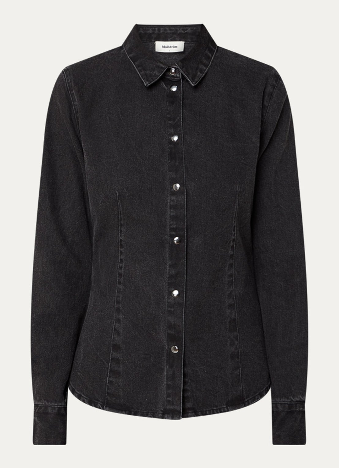 Modström Minni blouse van denim - voorkant donkergrijs