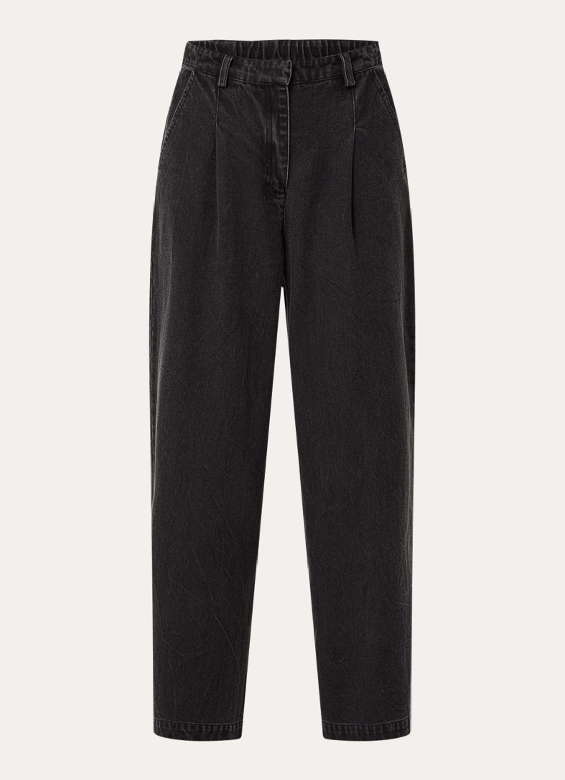 Modström Minni high waist wide leg jeans met gekleurde wassing - voorkant antraciet