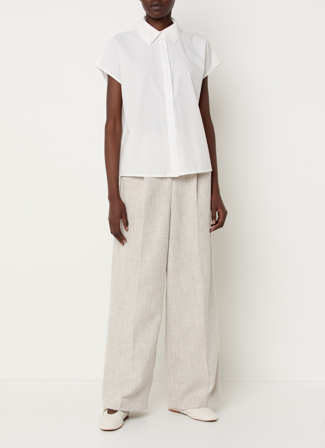 Modström Nanika blouse met plooidetail - voorkant 2 gebroken wit