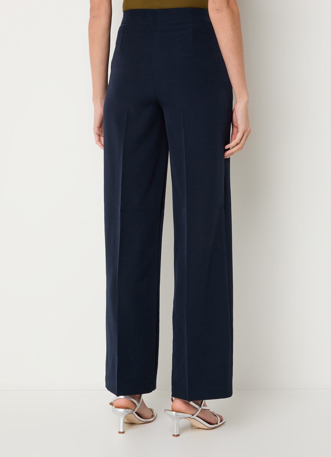 Modström Nelli high waist loose fit pantalon met steekzakken - achterkant 4 donkerblauw