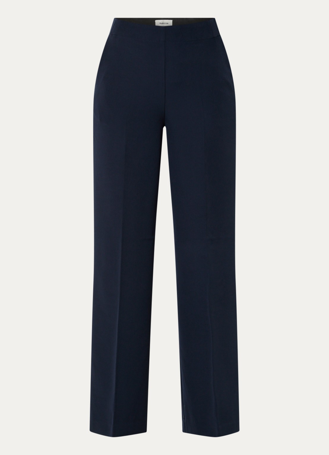 Modström Nelli high waist loose fit pantalon met steekzakken - voorkant donkerblauw