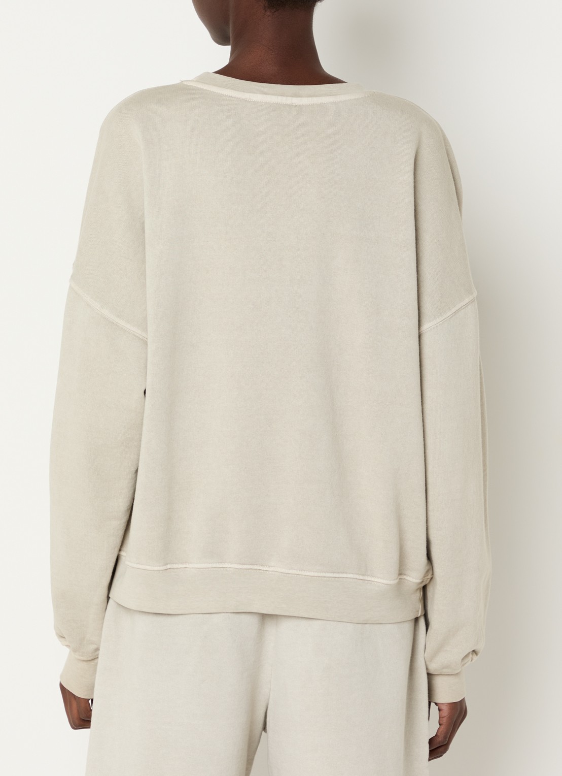 Modström Niarn sweater met logo - achterkant 2 lichtgrijs