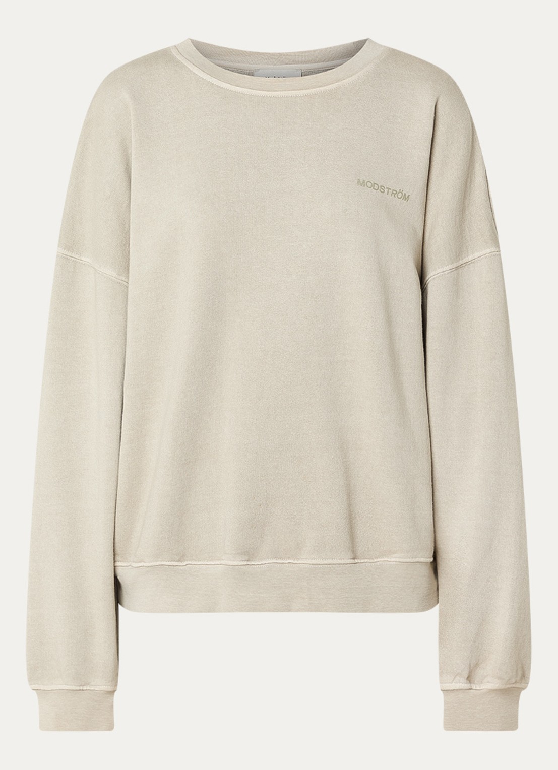 Modström Niarn sweater met logo - voorkant 3 lichtgrijs