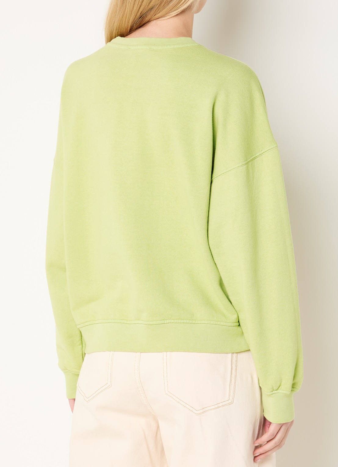 Modström Niarn sweater met logo - achterkant 3 lime