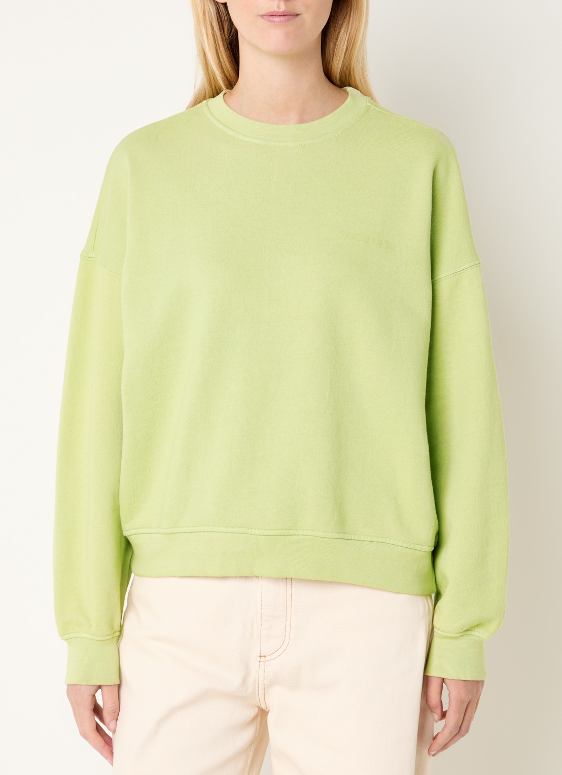 Modström Niarn sweater met logo - detail 4 lime