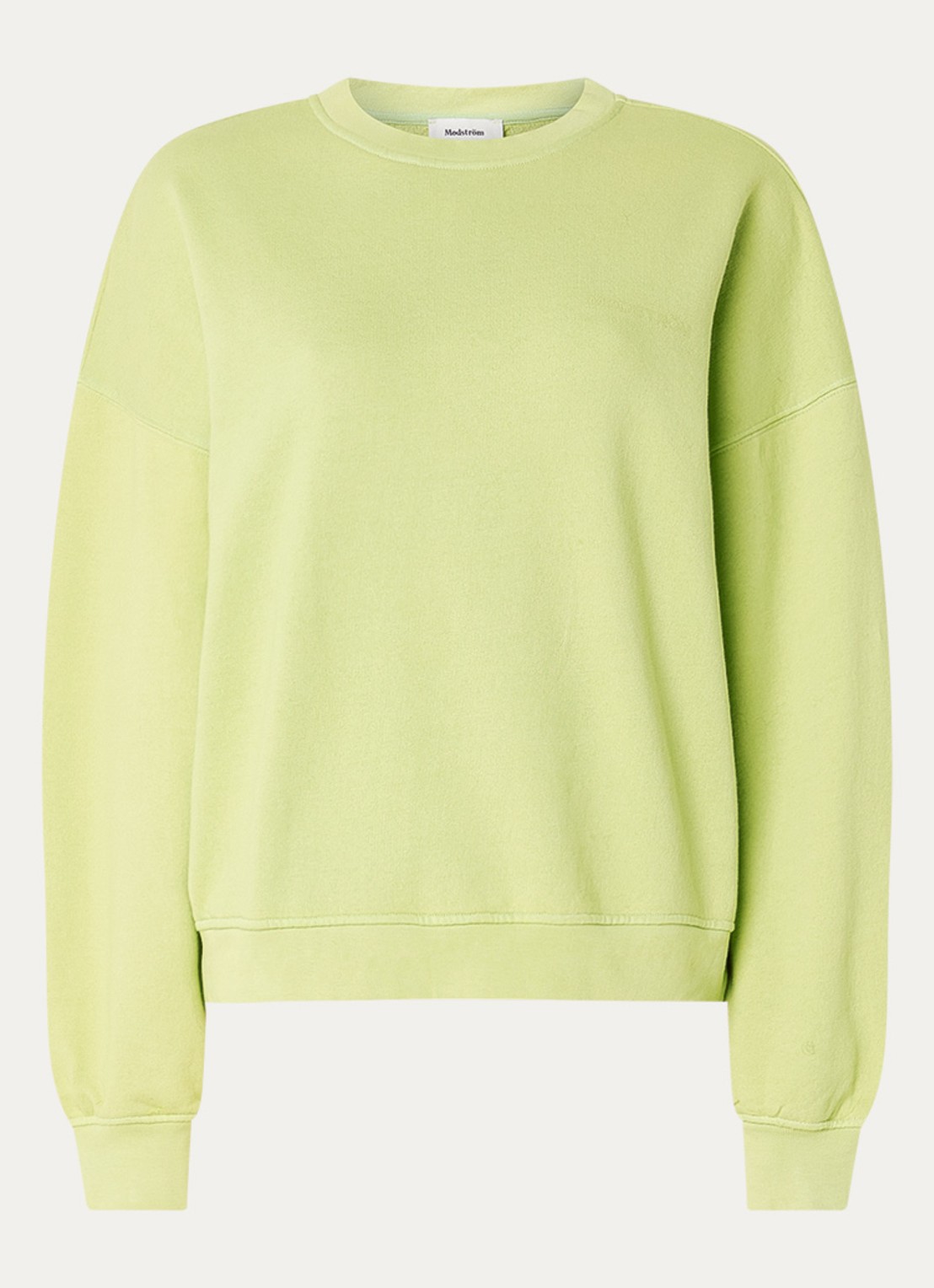 Modström Niarn sweater met logo - voorkant lime