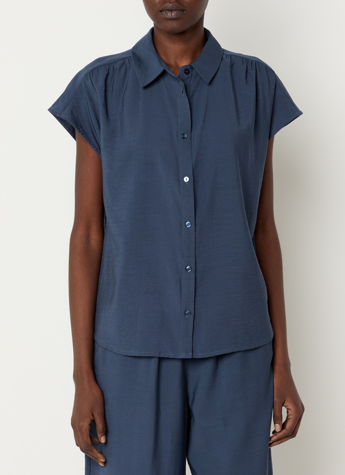 Modström Nicki blouse met plooidetail - detail 2 indigo