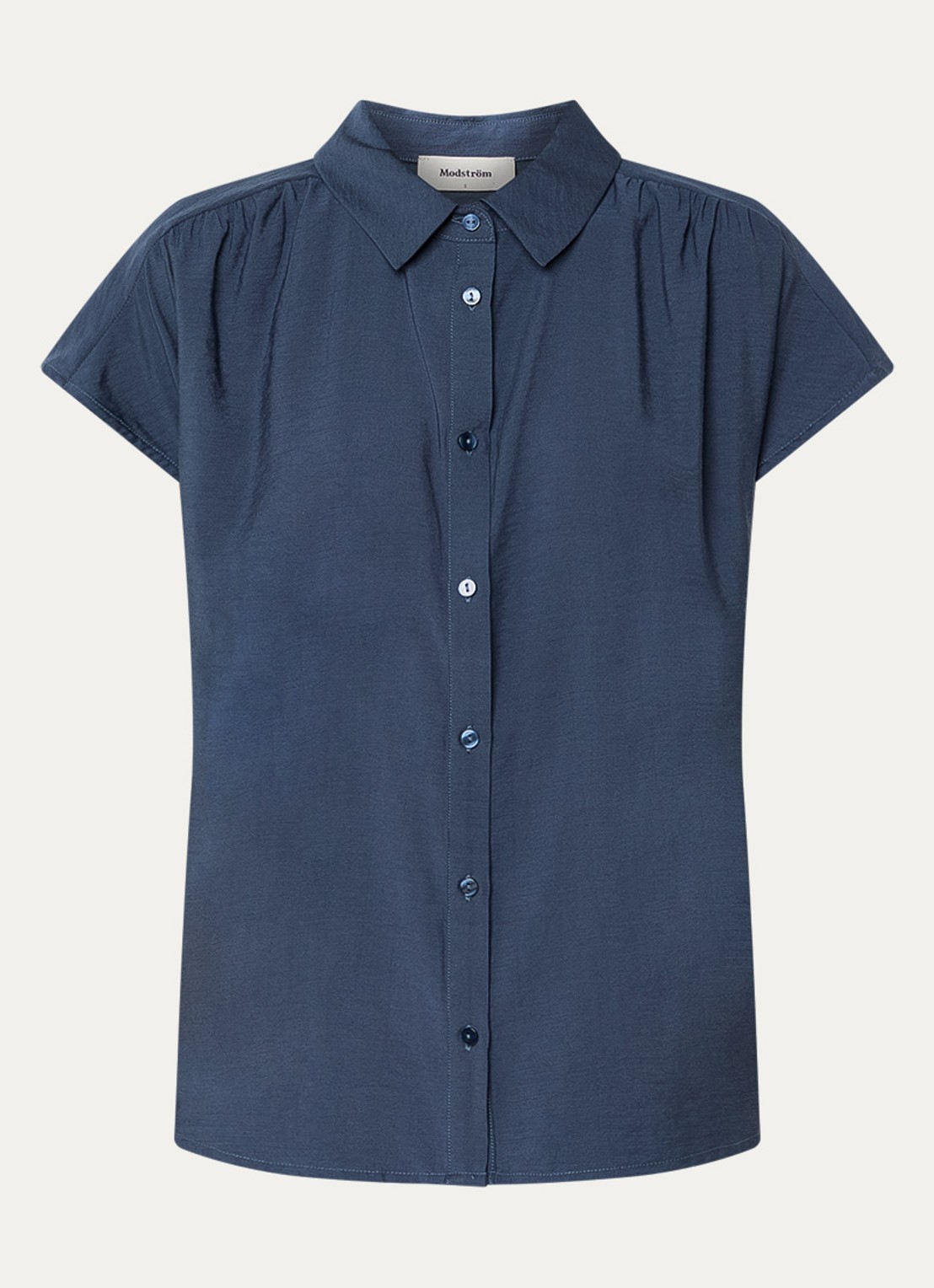 Modström Nicki blouse met plooidetail - voorkant 3 indigo