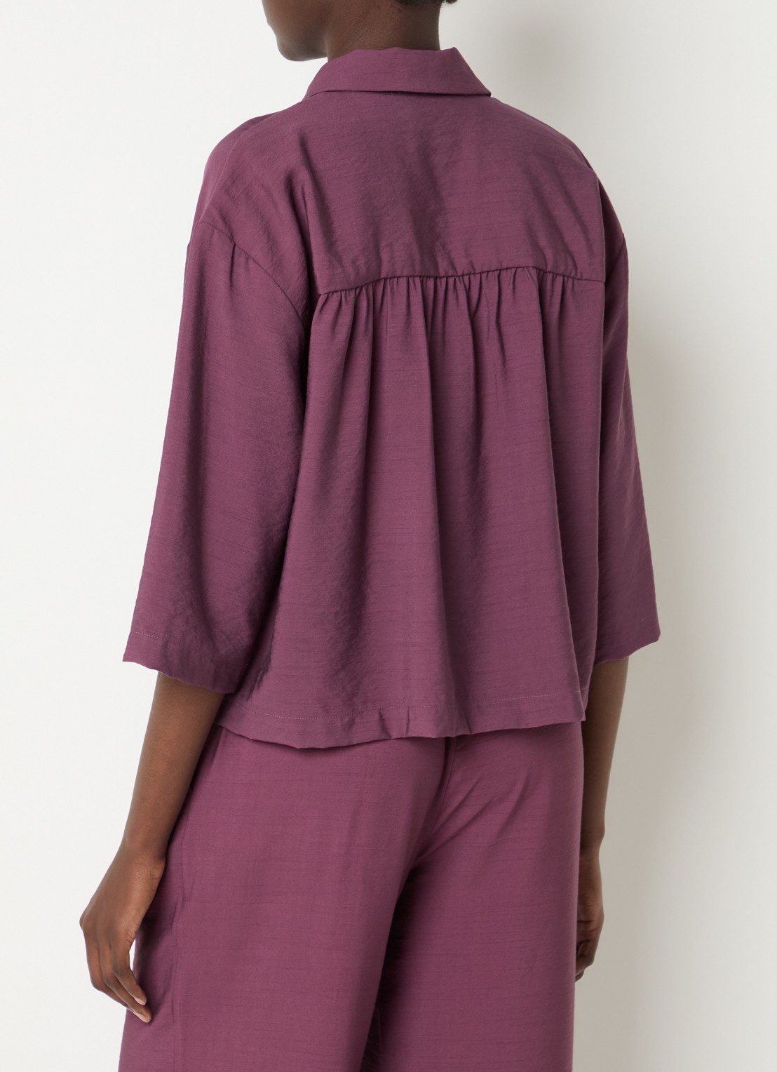 Modström Nicki blouse met plooien - achterkant 4 aubergine