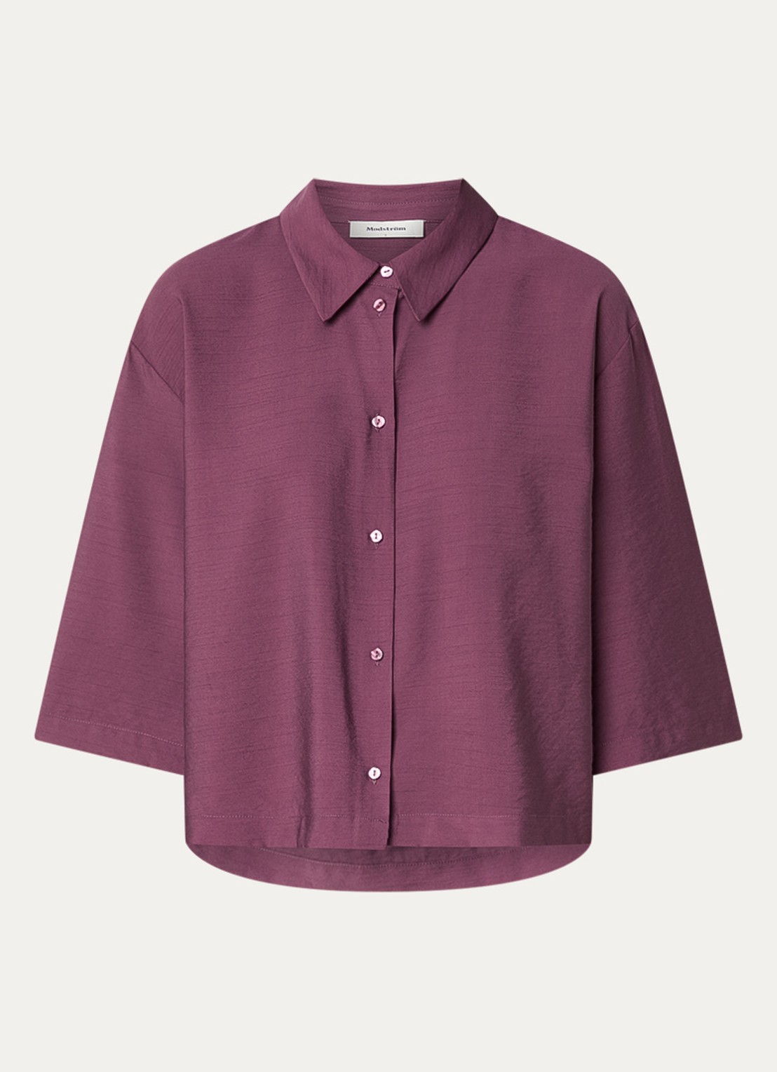 Modström Nicki blouse met plooien - voorkant aubergine