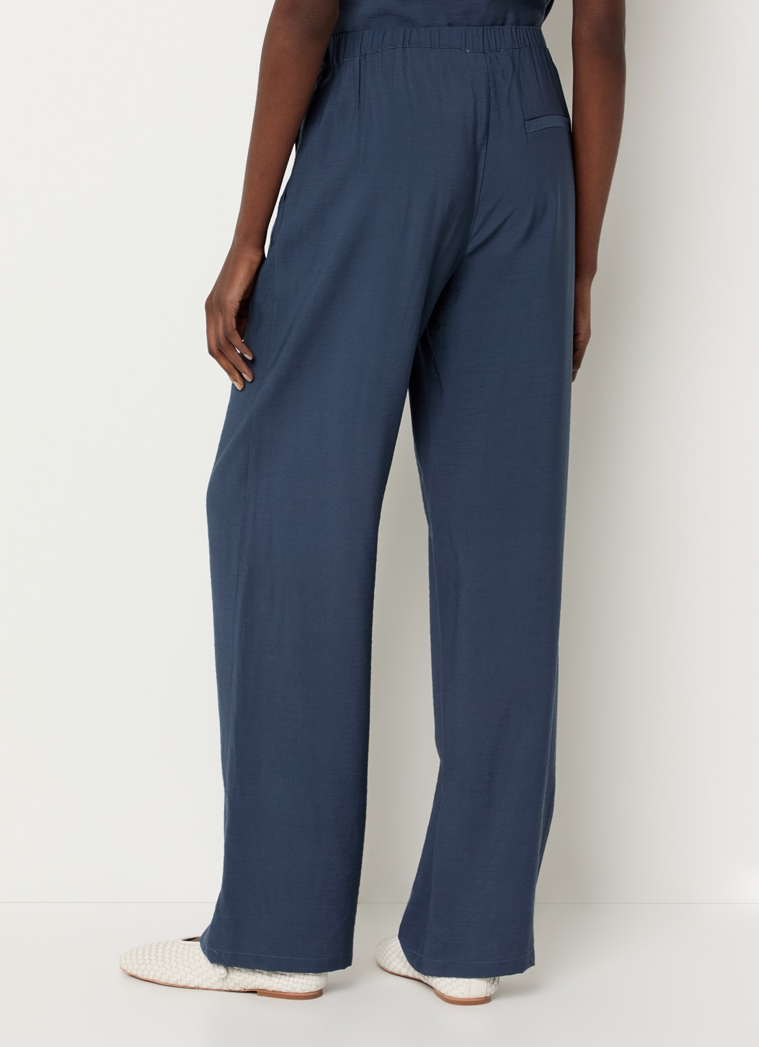 Modström Nicki high waist wide fit broek met steekzakken - achterkant 4 indigo