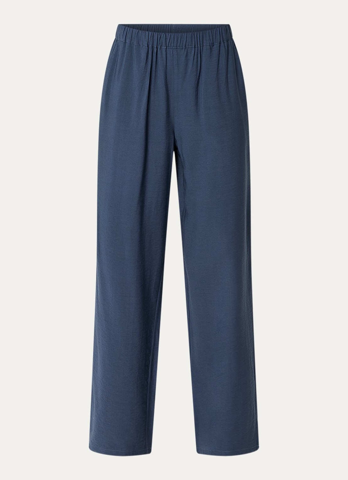 Modström Nicki high waist wide fit broek met steekzakken - voorkant indigo