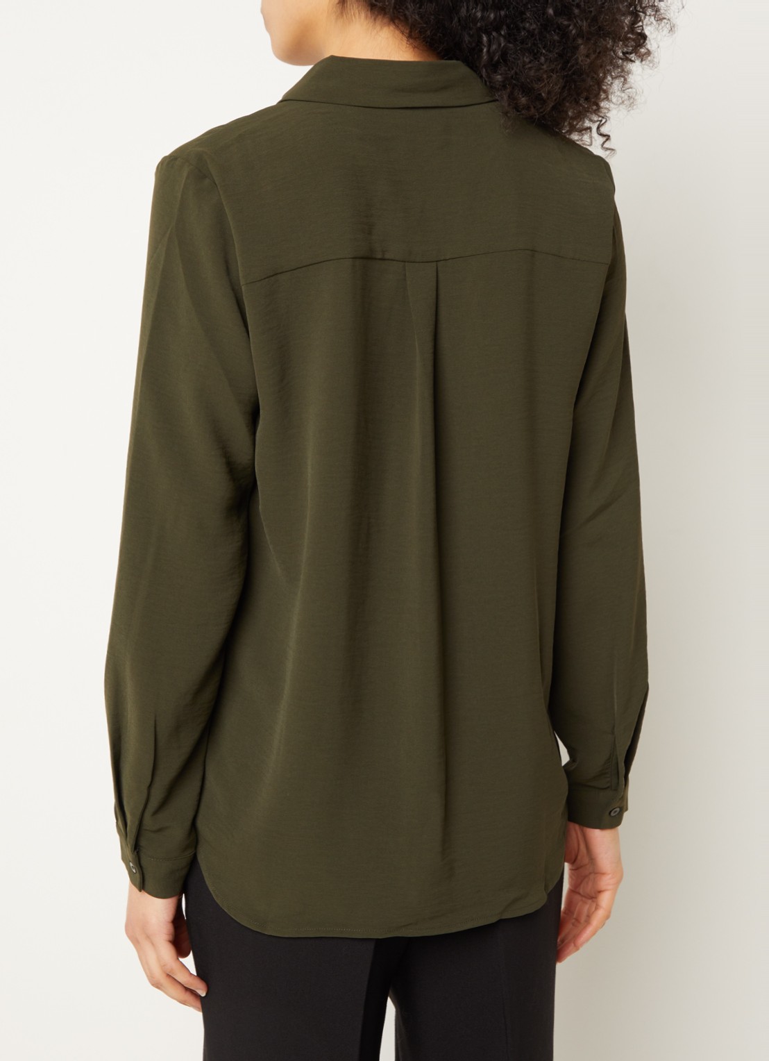 Modström Ossa blouse met kraag - achterkant 4 legergroen